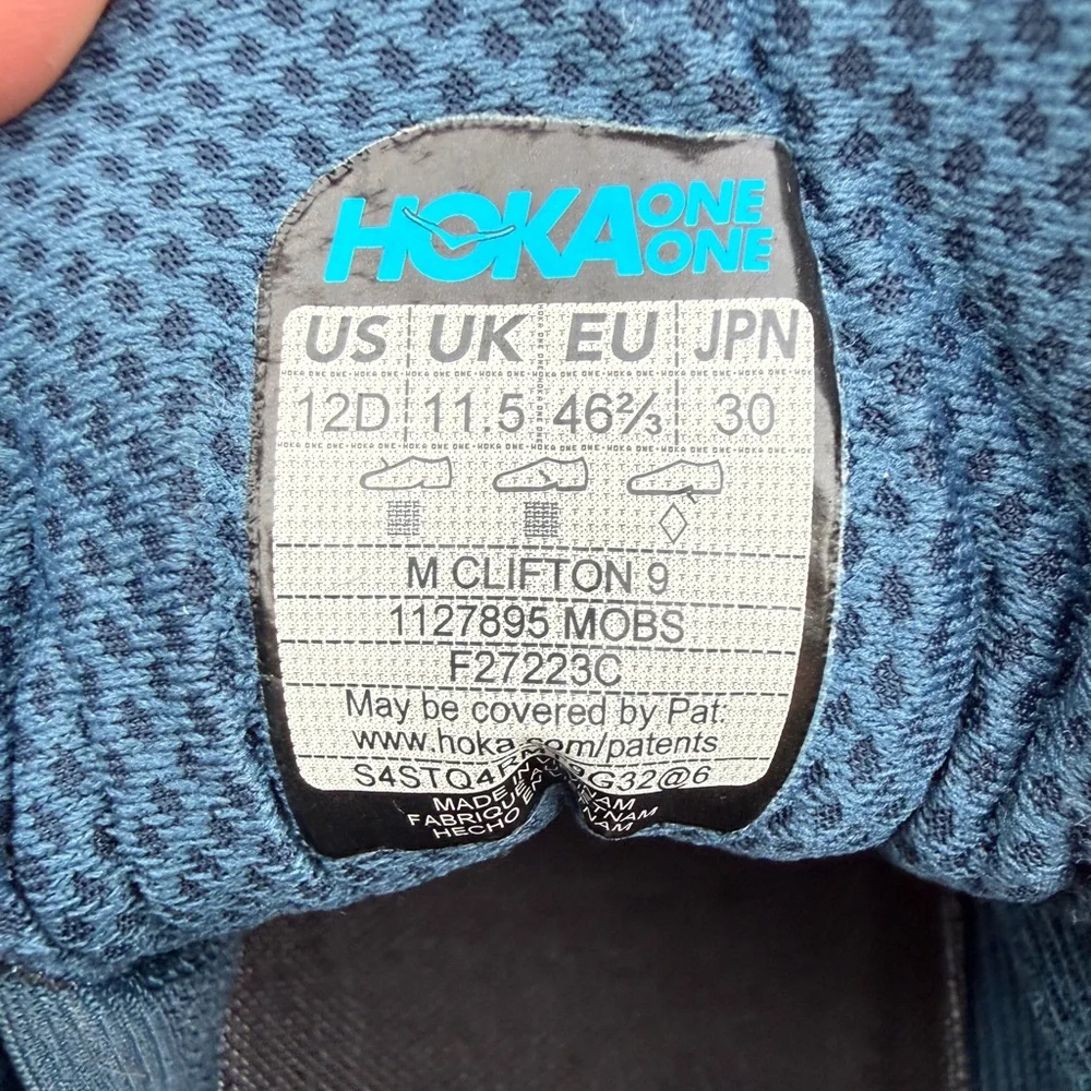 Hoka Clifton 9 Midnight Ocean/Bluesteel Running Shoes - Picture 7 of 11